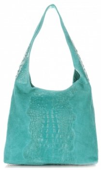 Bőr táska shopper bag Vera Pelle türkizkék A1