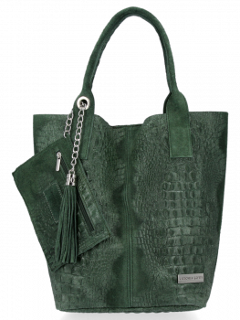 Bőr táska shopper bag Vittoria Gotti palackzöld B23