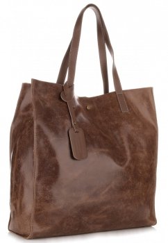 Bőr táska shopper bag Vera Pelle barna 205454