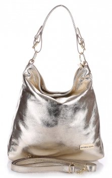 Bőr táska shopper bag Vittoria Gotti arany V4