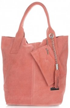 Bőr táska shopper bag Vittoria Gotti csokoládé V5190