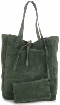 Bőr táska shopper bag Vera Pelle zöld 601