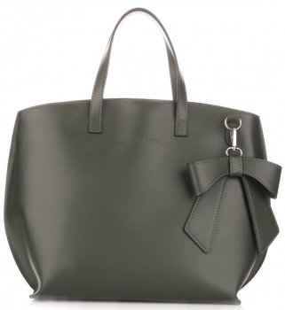 Bőr táska shopper bag Vittoria Gotti palackzöld V6D BIGbzie