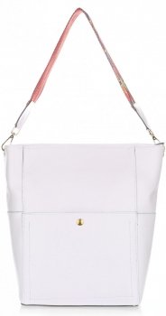 Bőr táska shopper bag Genuine Leather fehér K26