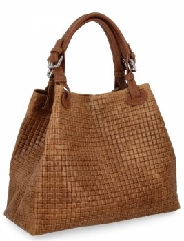 Divatos Bőr Shopper Táska 2269-J Barna