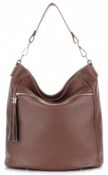 Bőr táska shopper bag Genuine Leather barna 1326