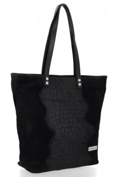 Bőr táska shopper bag Vittoria Gotti fekete V2380