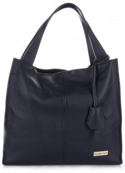 Bőr táska shopper bag Vittoria Gotti tengerkék V2