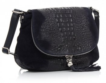 Bőr táska levéltáska Genuine Leather tengerkék 424