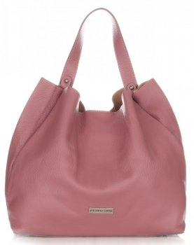 Bőr táska shopper bag Vittoria Gotti piszkos rózsaszín V230