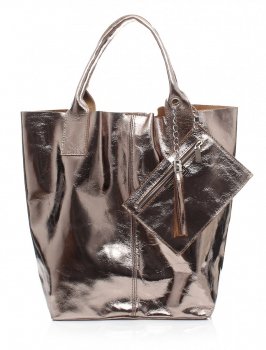 Bőr táska shopper bag Genuine Leather réz 555