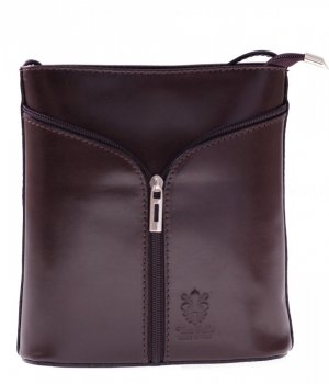 Bőr táska levéltáska Genuine Leather csokoládé 208