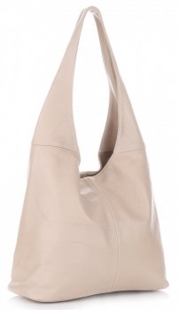 Bőr táska shopper bag Vittoria Gotti bézs V3L