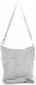 Bőr táska levéltáska Genuine Leather világosszürke 85A