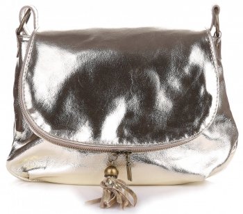 Bőr táska levéltáska Genuine Leather arany A3