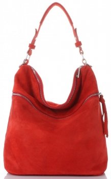 Bőr táska univerzális Genuine Leather piros 5577C