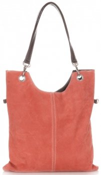 Bőr táska levéltáska Genuine Leather piszkos rózsaszín 517