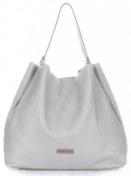 Bőr táska shopper bag Vittoria Gotti világosszürke V230