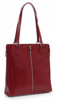 Bőr táska klasszikus Genuine Leather piros J6088
