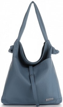 Bőr táska shopper bag Vittoria Gotti kék V5701