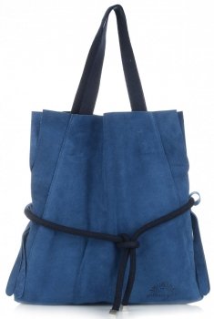 Bőr táska shopper bag Vittoria Gotti kék V26A