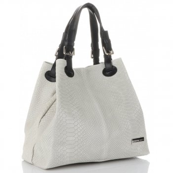 Bőr táska shopper bag Vittoria Gotti világos bézs V2L
