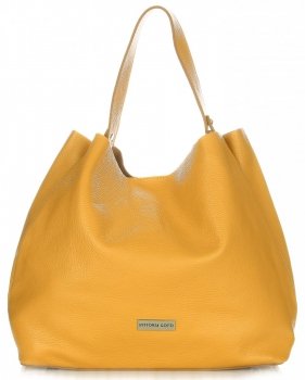 Bőr táska shopper bag Vittoria Gotti sárga V230