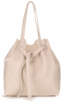 Bőr táska shopper bag Genuine Leather bézs 1158