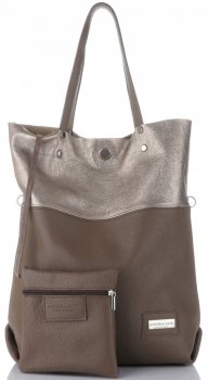 Bőr táska shopper bag Vittoria Gotti földszínű V6538