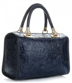 Bőr táska kuffer Genuine Leather tengerkék 214E