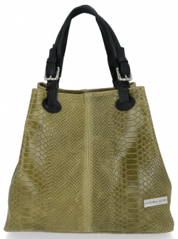 Bőr táska univerzális Vittoria Gotti khaki V2L