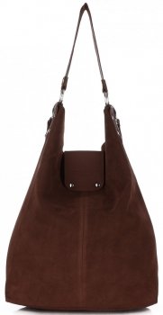 Bőr táska shopper bag Vittoria Gotti csokoládé V3292C