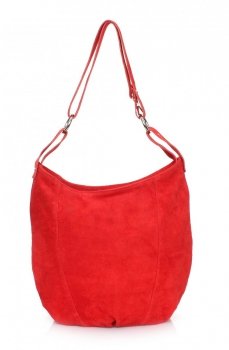 Bőr táska kézi táska Genuine Leather piros 802