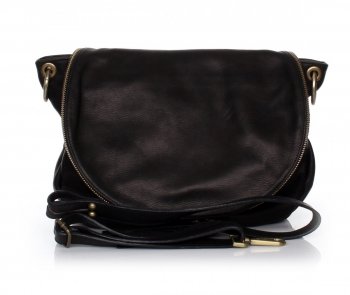 Bőr táska levéltáska Genuine Leather fekete A3
