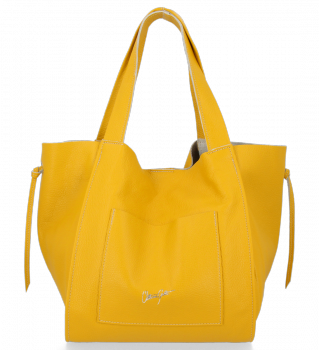 Bőr táska univerzális Vittoria Gotti sárga P29
