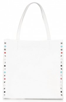 Bőr táska shopper bag Genuine Leather fehér 5013