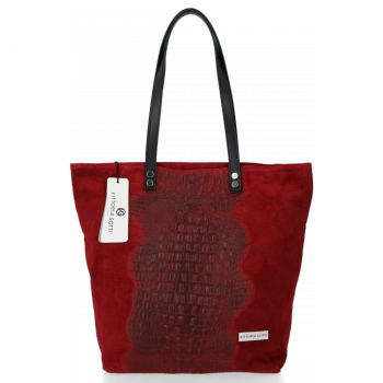Bőr táska shopper bag Vittoria Gotti bordó V2380