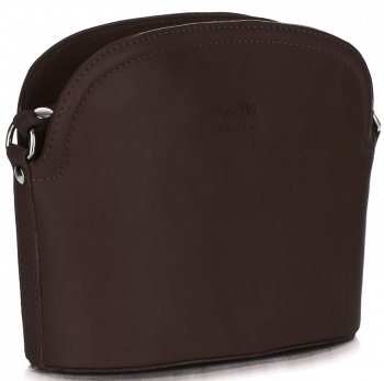 Bőr táska levéltáska Genuine Leather csokoládé E4098