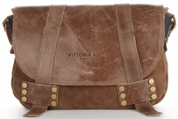Bőr táska levéltáska Vittoria Gotti földszínű V688636