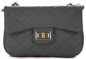 Bőr táska levéltáska Genuine Leather szürke KST6