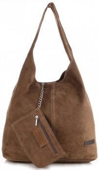 Bőr táska shopper bag Vittoria Gotti földszínű V8802