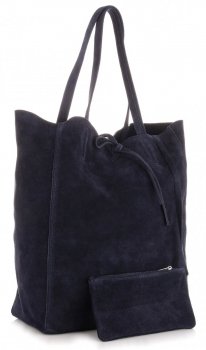 Bőr táska shopper bag Vera Pelle tengerkék 601