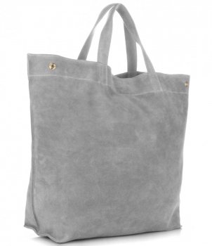 Bőr táska shopper bag Vera Pelle világosszürke A19