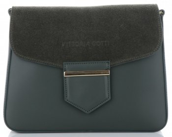 Bőr táska levéltáska Vittoria Gotti palackzöld V71012