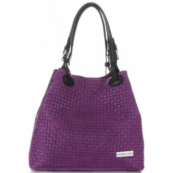 Bőr táska shopper bag Vittoria Gotti ibolya V80047