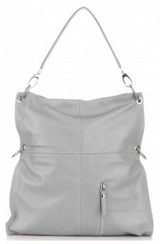 Bőr táska shopper bag Vera Pelle világosszürke 25