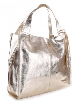 Bőr táska shopper bag Vittoria Gotti arany V9
