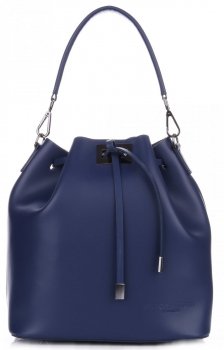 Bőr táska shopper bag Vittoria Gotti tengerkék 8224