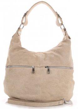 Bőr táska univerzális Genuine Leather bézs 8309