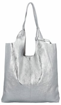Bőr táska shopper bag Vittoria Gotti ezüst 165